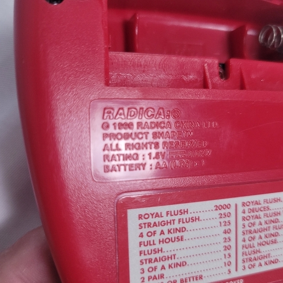 VTG 1999 Radica Pocket Poker Draw & Deuces Handheld Electronic Game - Picture 8 of 8